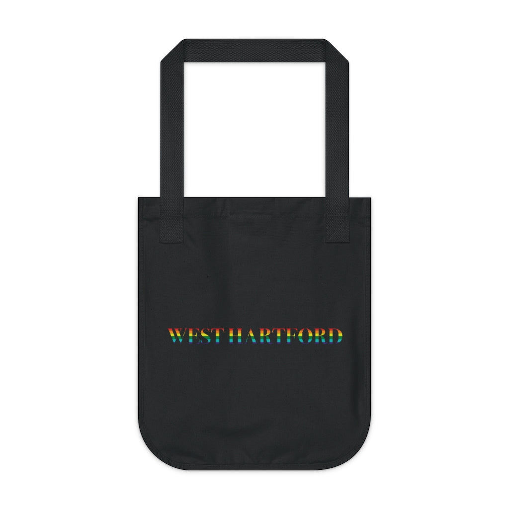 West Hartford Rainbow reusable tote bag.  West Hartford Connecticut tee shirts, hoodies sweatshirts, mugs, other apparel, home gifts, and souvenirs.  10% of the Proceeds of this collection will be donated to a Connecticut LGBTQ organization. Free USA shipping. 