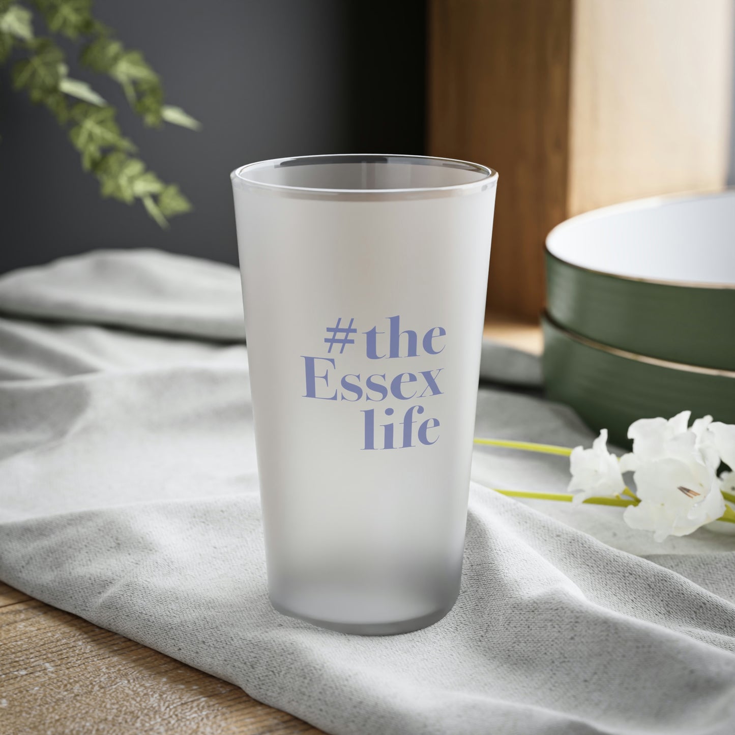 #theessexlife Frosted Pint Glass, 16oz