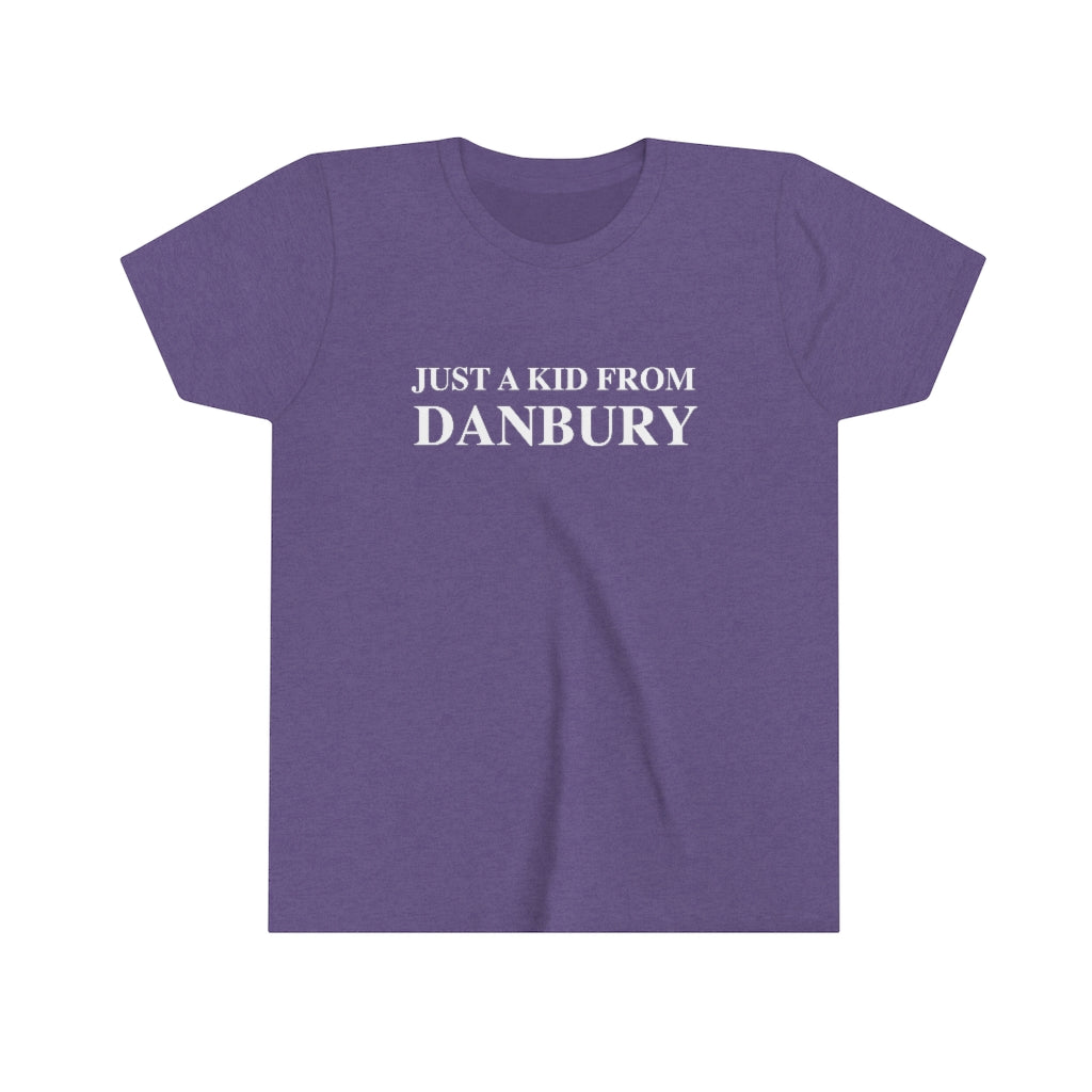 just a kid from danbury connecticut childrens tee shirt