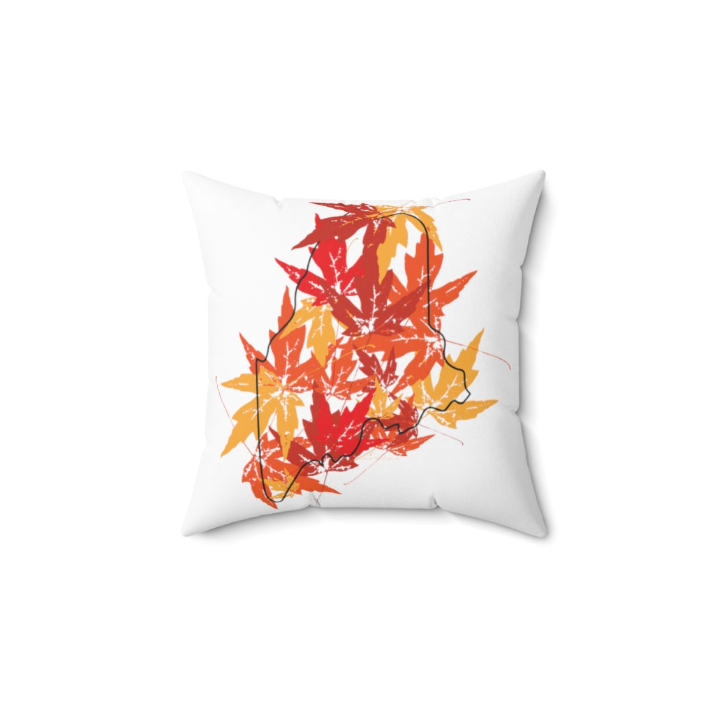 Maine Leaves Spun Polyester Square Pillow