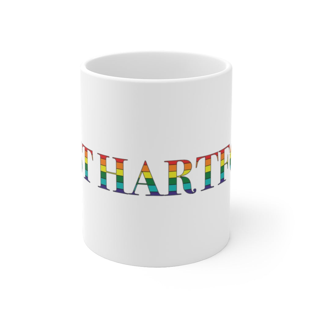 West Hartford Rainbow mug.  West Hartford Connecticut tee shirts, hoodies sweatshirts, mugs, other apparel, home gifts, and souvenirs.  10% of the Proceeds of this collection will be donated to a Connecticut LGBTQ organization. Free USA shipping. 