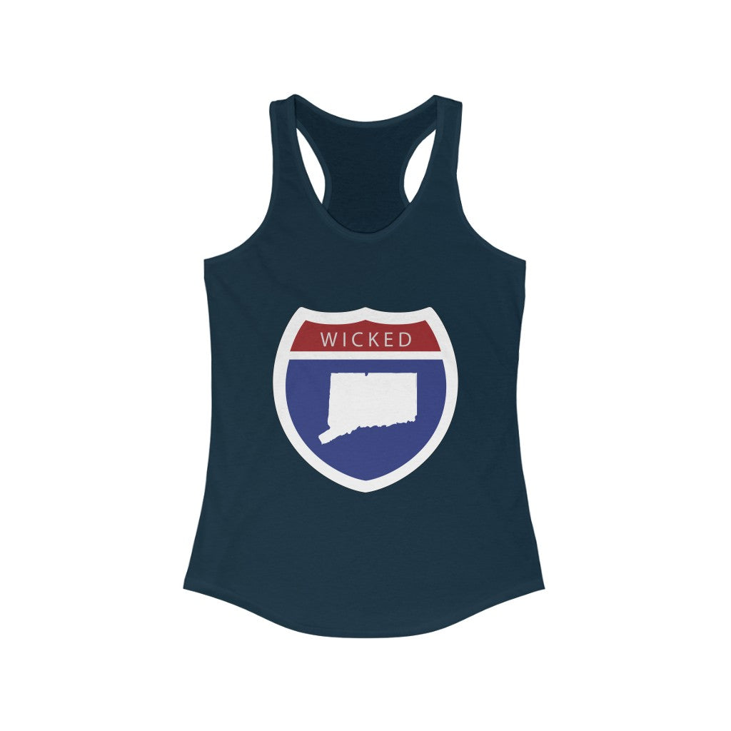 Wicked Connecticut Interstate Women's Ideal Racerback Tank