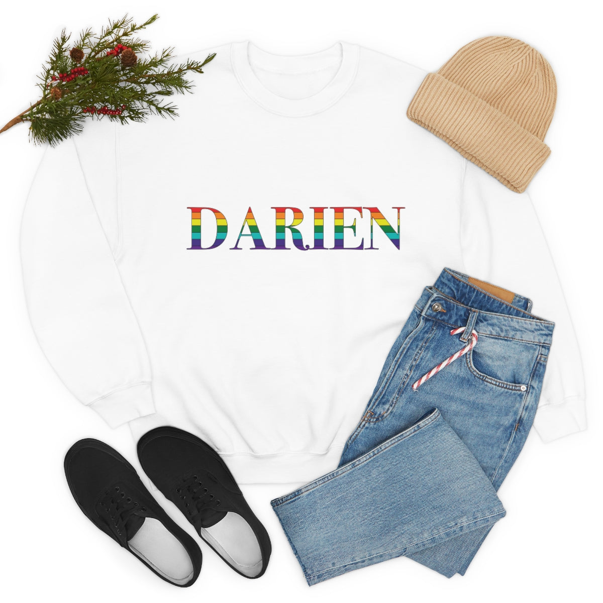 Darien connecticut pride rainbow unisex sweatshirt