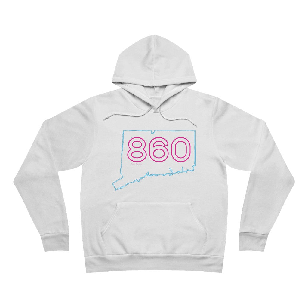 Connecticut hoodie. New Britain, southington, willimantic,  Bristol, old say brook, Torrington, east hartford, Windsor, Farmington, Glastonbury, West Hartford, Windsor locks, new milford, putnumn, storrs  simsbury, deep river, vernon rockville, Wethersfield, newington,  mystic, East Hampton, niantic, lcolchester, coventry, Essex, haddam,  old Lyme, , groton, goshen, Hampton, New London, CT, Connecticut, 860, apparel, gifts, home gifts, souvenirs, 

860 Connecticut Neon Pink - 860 CT  unisex hoodie sweatshir