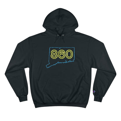 Connecticut hoodie New Britain, southington, willimantic,  Bristol, old say brook, Torrington, east hartford, Windsor, Farmington, Glastonbury, West Hartford, Windsor locks, new milford, putnumn, storrs  simsbury, deep river, vernon rockville, Wethersfield, newington,  mystic, East Hampton, niantic, lcolchester, coventry, Essex, haddam,  old Lyme, , groton, goshen, Hampton, New London, CT, Connecticut, 860, apparel, gifts, home gifts, souvenirs
860 Connecticut Neon Yellow - 860 Connecticut  Champion hoodie 