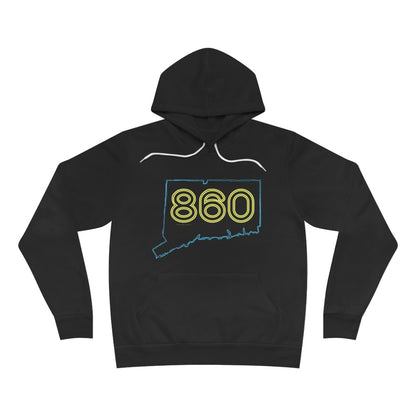Connecticut hoodie. New Britain, southington, willimantic,  Bristol, old say brook, Torrington, east hartford, Windsor, Farmington, Glastonbury, West Hartford, Windsor locks, new milford, putnumn, storrs  simsbury, deep river, vernon rockville, Wethersfield, newington,  mystic, East Hampton, niantic, lcolchester, coventry, Essex, haddam,  old Lyme

860 Connecticut Neon yellow - 860 CT unisex hoodie sweatshirt  - Finding Connecticut  