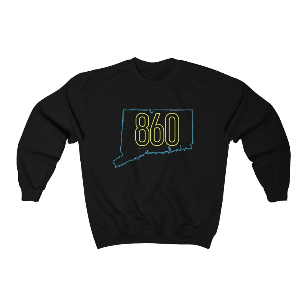 Connecticut sweatshirt. 

860 Connecticut Neon yellow - 860 CT unisex sweatshirt  - Finding Connecticut  
