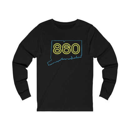 Connecticut shirt. New Britain, southington, willimantic,  Bristol, old say brook, Torrington, east hartford, Windsor, Farmington, Glastonbury, West Hartford, Windsor locks, new milford, putnumn, storrs  simsbury, deep river, vernon rockville, Wethersfield, newington,  mystic, East Hampton, niantic, lcolchester, coventry, Essex, haddam,  old Lyme,

860 Connecticut Neon yellow - 860 Connecticut unisex long sleeve shirt  - Finding Connecticut  