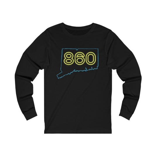 Connecticut shirt. New Britain, southington, willimantic,  Bristol, old say brook, Torrington, east hartford, Windsor, Farmington, Glastonbury, West Hartford, Windsor locks, new milford, putnumn, storrs  simsbury, deep river, vernon rockville, Wethersfield, newington,  mystic, East Hampton, niantic, lcolchester, coventry, Essex, haddam,  old Lyme,

860 Connecticut Neon yellow - 860 Connecticut unisex long sleeve shirt  - Finding Connecticut  
