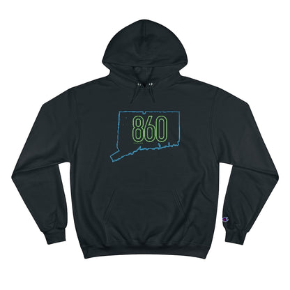 Connecticut hoodie. New Britain, southington, willimantic,  Bristol, old say brook, Torrington, east hartford, Windsor, Farmington, Glastonbury, West Hartford, Windsor locks, new milford, putnumn, storrs  simsbury, deep river, vernon rockville, Wethersfield, newington,  mystic, East Hampton, niantic, lcolchester, coventry, Essex, haddam,  old Lyme, , groton, goshen, Hampton, New London, CT, Connecticut, 860, apparel, gifts, home gifts, souvenirs, 

860 Connecticut neon green/ 860 CT champion hoodie sweatshi