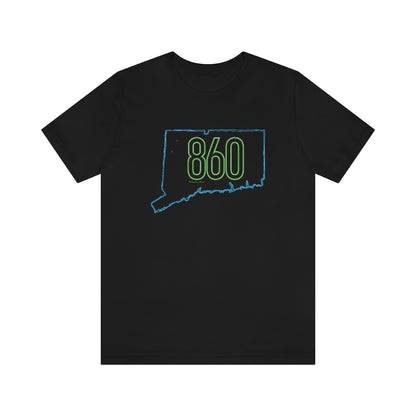 Connecticut shirt. 

860 Connecticut neon green/ 860 CT  unisex t shirt  // finding connecticut  