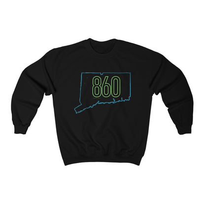 Connecticut sweatshirt. 

860 Connecticut neon green/ 860 Connecticut unisex sweatshirti  // finding connecticut 