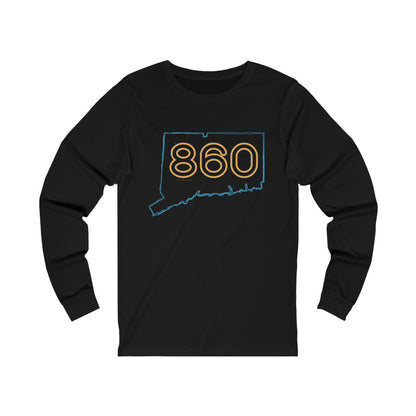 Connecticut shirts. 

860 Connecticut neon orange / 860 connecticut unisex long sleeve shirt // finding connecticut     