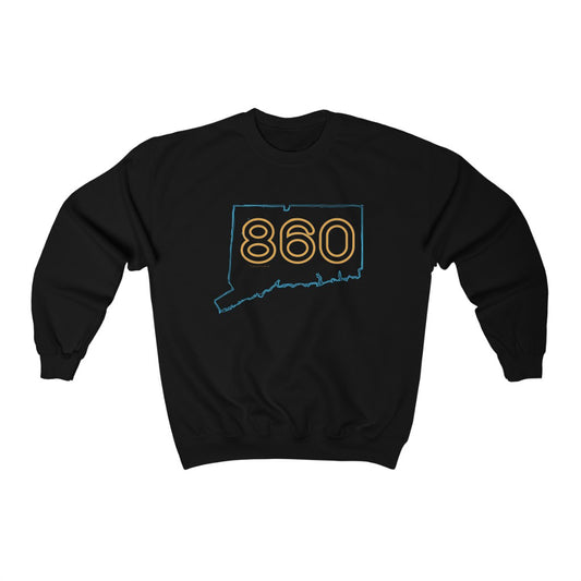 Connecticut Sweatshirt. 

860 Connecticut neon orange / 860 connecticut unisex sweatshirt // finding connecticut    