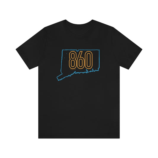 ct / connecticut tee shirt 

860 Connecticut neon orange / 860 ct  unisex  t shirt // finding connecticut    
