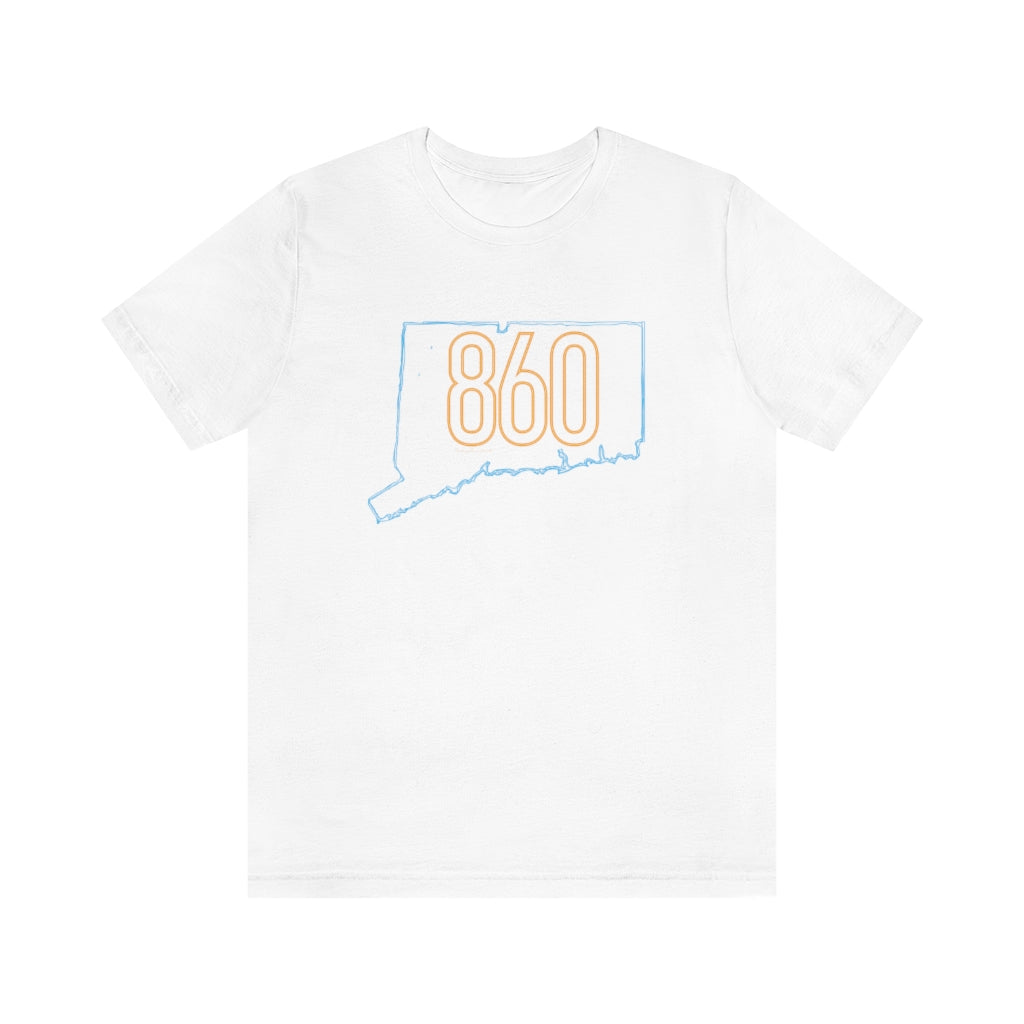 860 Connecticut neon orange / 860 ct  unisex  t shirt // finding connecticut    