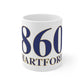 860 Hartford White Ceramic Mug 860 Hartford Collection. Inspired by the Connecticut flag and the 860! Show off for your pride for Connecticut and Hartford!   Proceeds of this collection go to help build Finding Connecticut’s website and brand. • Free USA shipping   Click here to go to our home page

860 Hartford // Hartford Connecticut mug // finding connecticut 