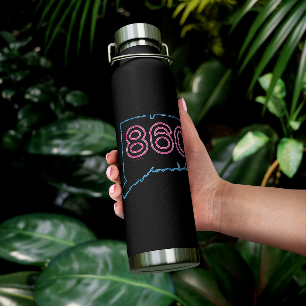 860 Neon Pink // 860 CT  water bottle  // finding connecticut