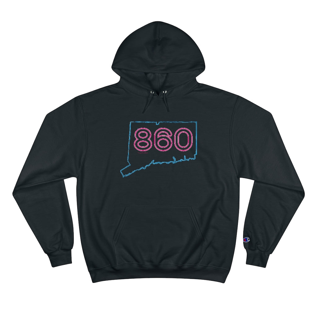 Connecticut hoodie. New Britain, southington, willimantic,  Bristol, old say brook, Torrington, east hartford, Windsor, Farmington, Glastonbury, West Hartford, Windsor locks, new milford, putnumn, storrs  simsbury, deep river, vernon rockville, Wethersfield, newington,  mystic, East Hampton, niantic, lcolchester, coventry, Essex, haddam,  old Lyme, 

860 Pink Neon // 860 CT  champion hoodie sweatshirt // Finding Connecticut 