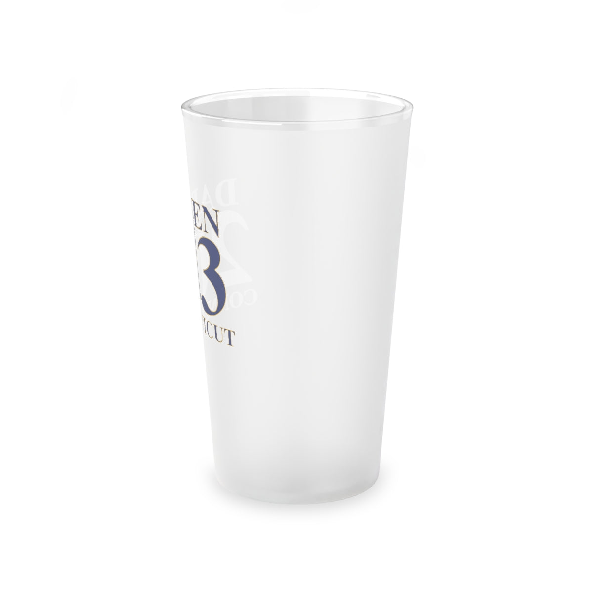 Darien 203 Connecticut Frosted Pint Glass, 16oz