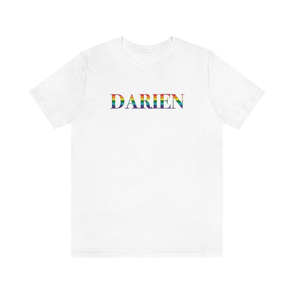 Darien rainbow pride tee shirt