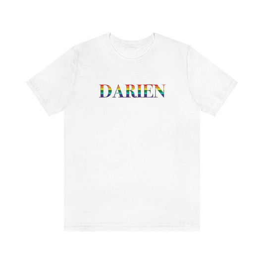 Darien rainbow pride tee shirt