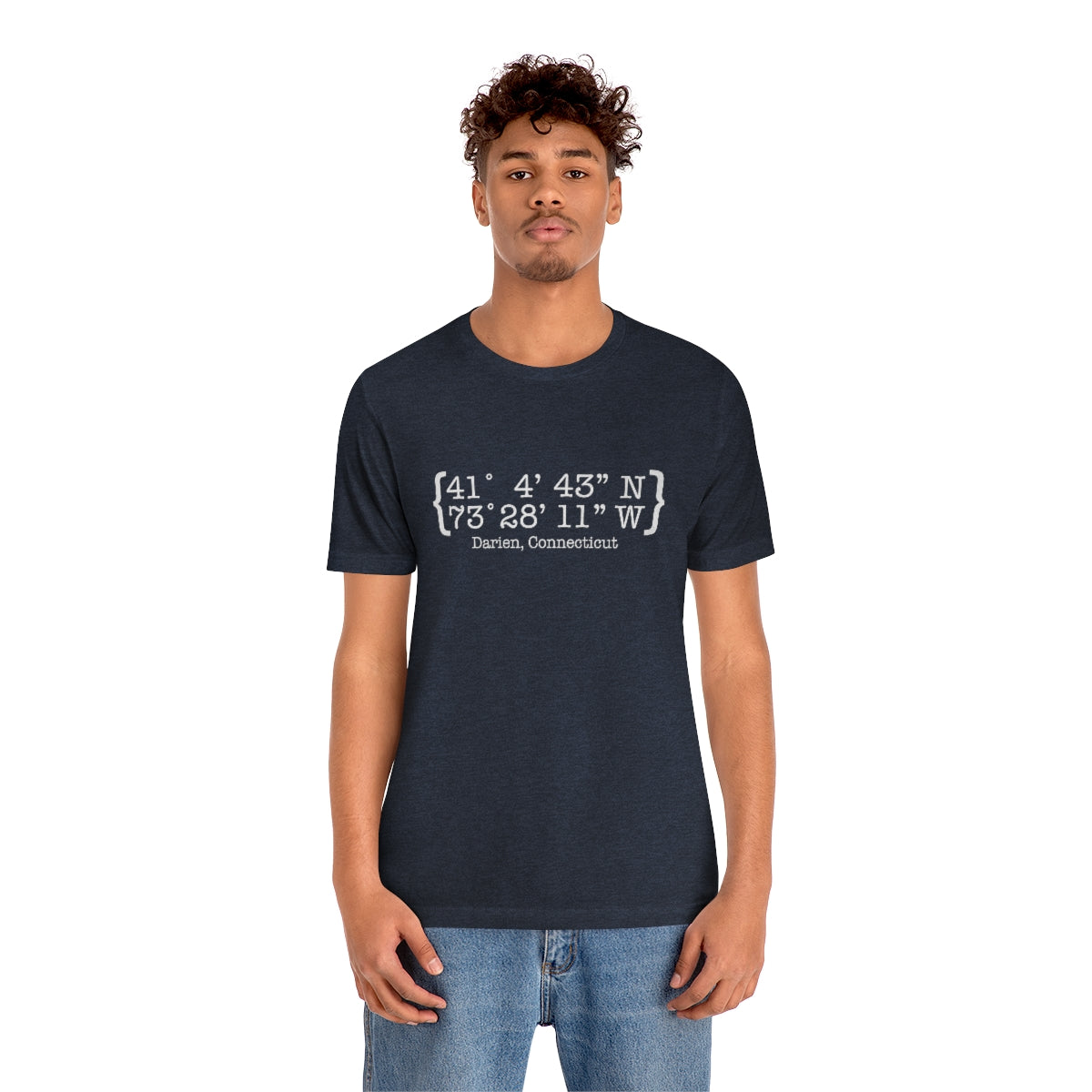 Darien Coordinates Unisex Jersey Short Sleeve Tee