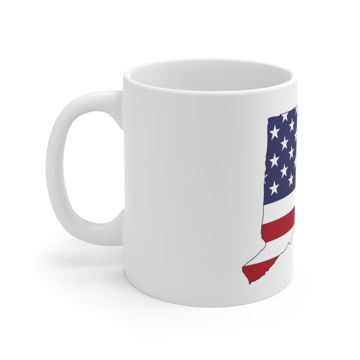 Connecticut American Flag  White Ceramic Mug