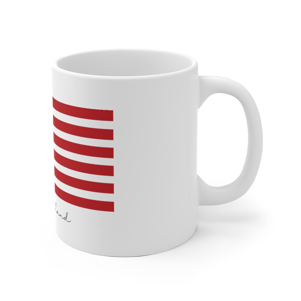 Rhode Island Flag White Ceramic Mug