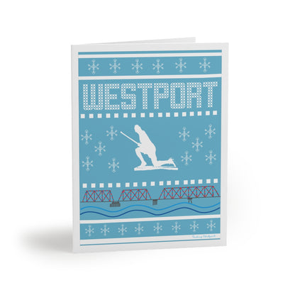 westport ct / connecticut ugly chirstmas sweater greeting card 