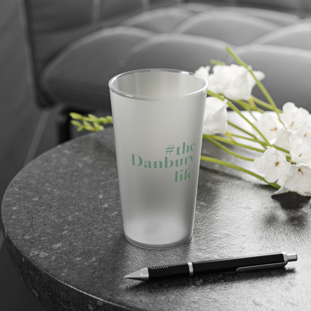 #thedanburylife Frosted Pint Glass, 16oz