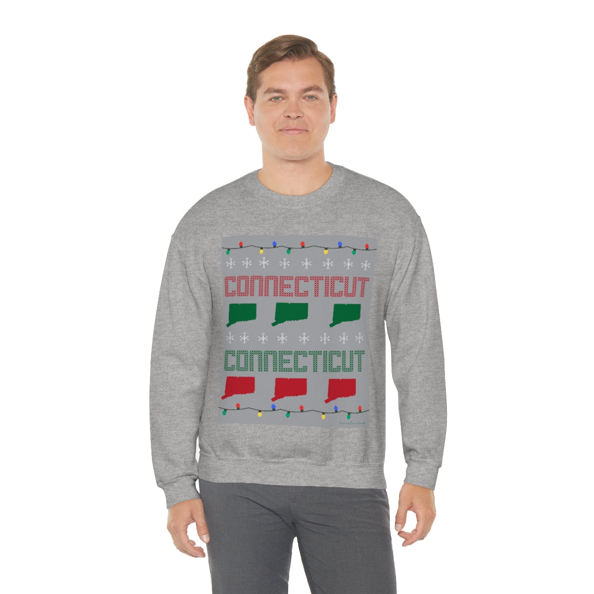 Connecticut Ugly Holiday Unisex Heavy Blend™ Crewneck Sweatshirt