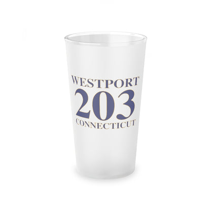 Westport 203 Connecticut Frosted Pint Glass, 16oz 