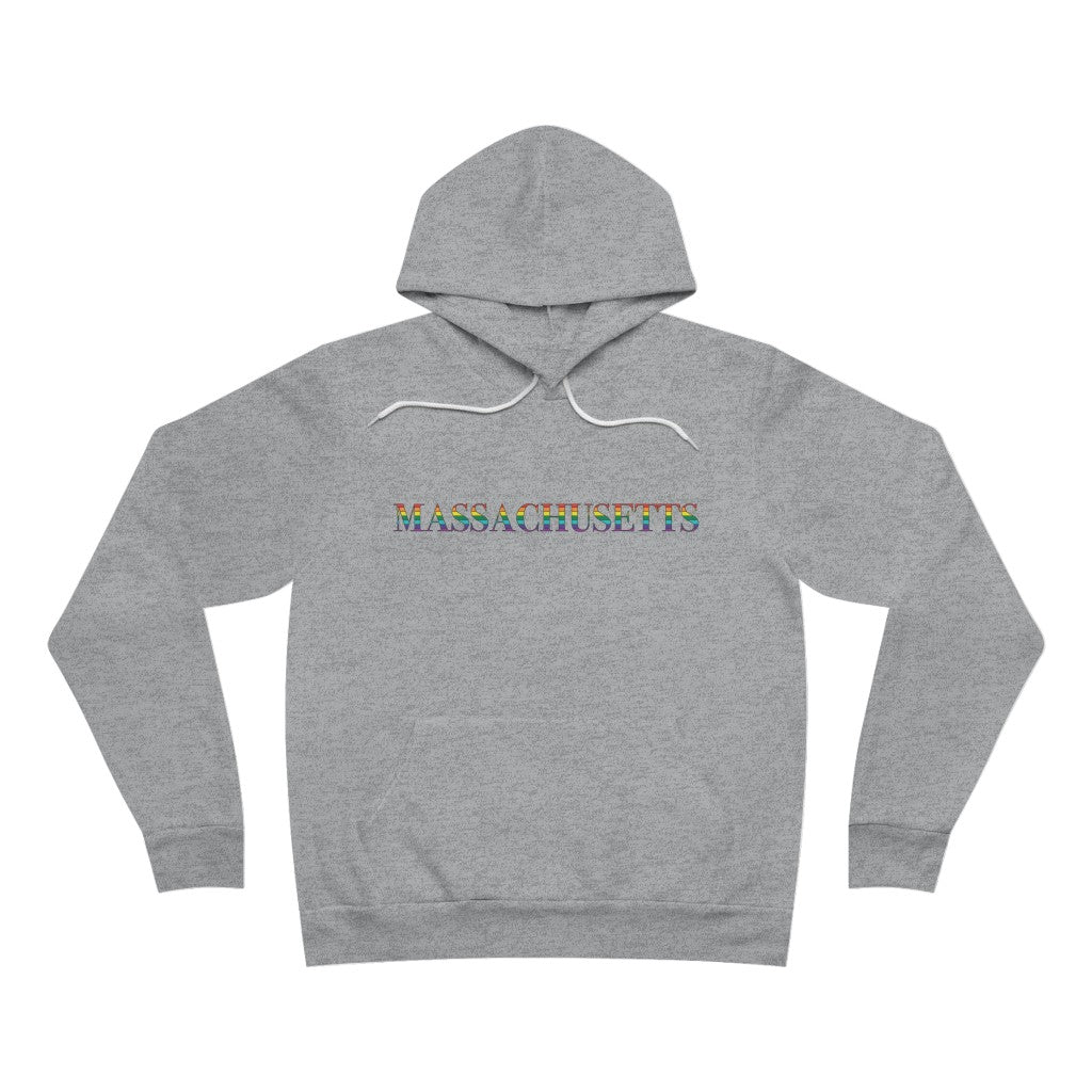 Massachusetts Rainbow Unisex Sponge Fleece Pullover Hoodie