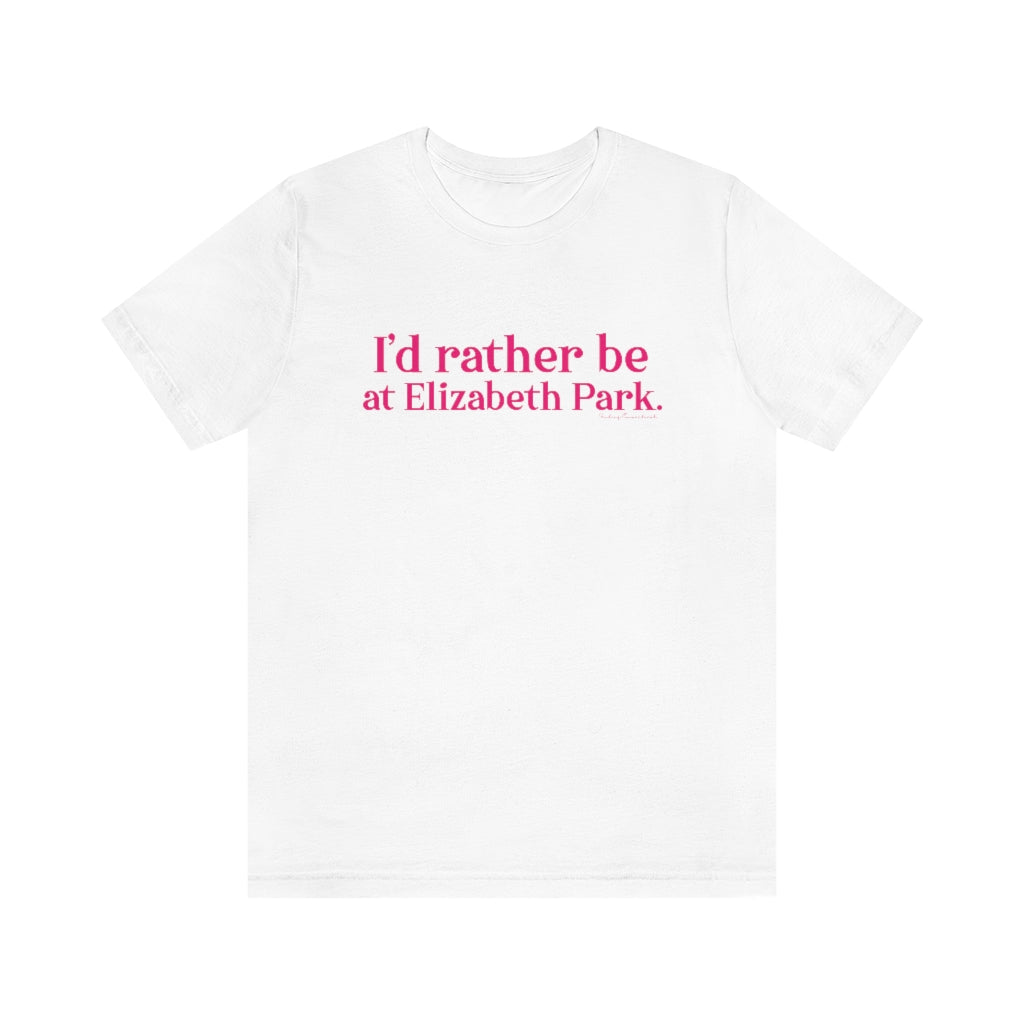 I’d rather be at Elizabeth Park tee shirt.  West Hartford Connecticut tee shirts, hoodies sweatshirts, mugs, and other apparel, home gifts, and souvenirs. Proceeds of this collection go to help Finding Connecticut’s brand. Free USA shipping. 