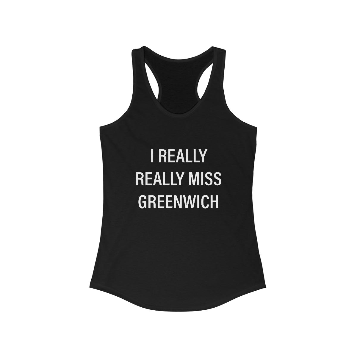 I Really Really Miss Greenwich Women's Ideal Racerback Tank