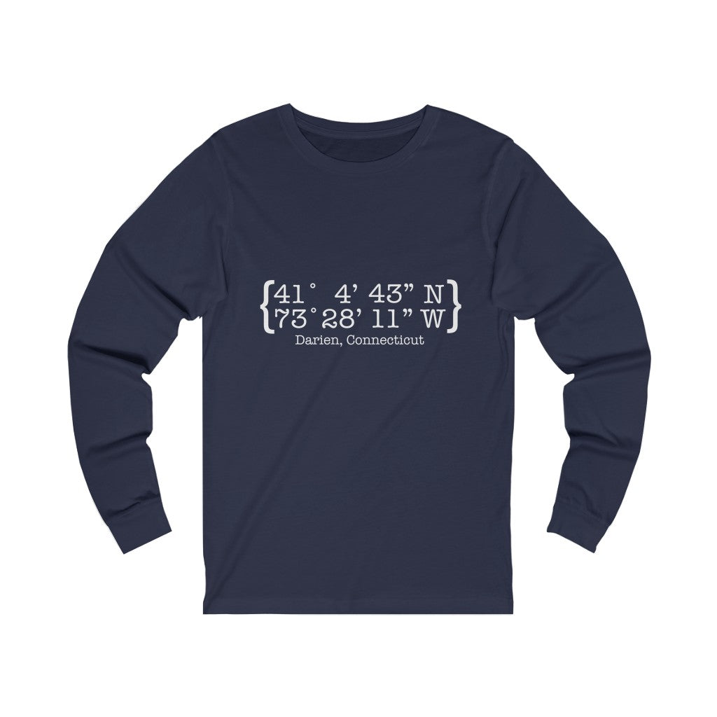 Darien Coordinates Unisex Jersey Long Sleeve Tee