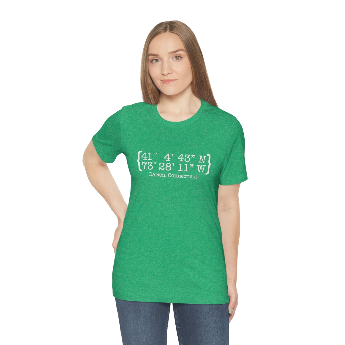 Darien Coordinates Unisex Jersey Short Sleeve Tee