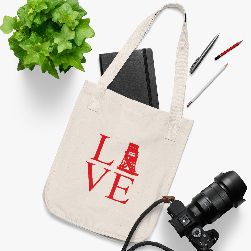 Fairfield Love (front and back) Organic Canvas Tote Bag