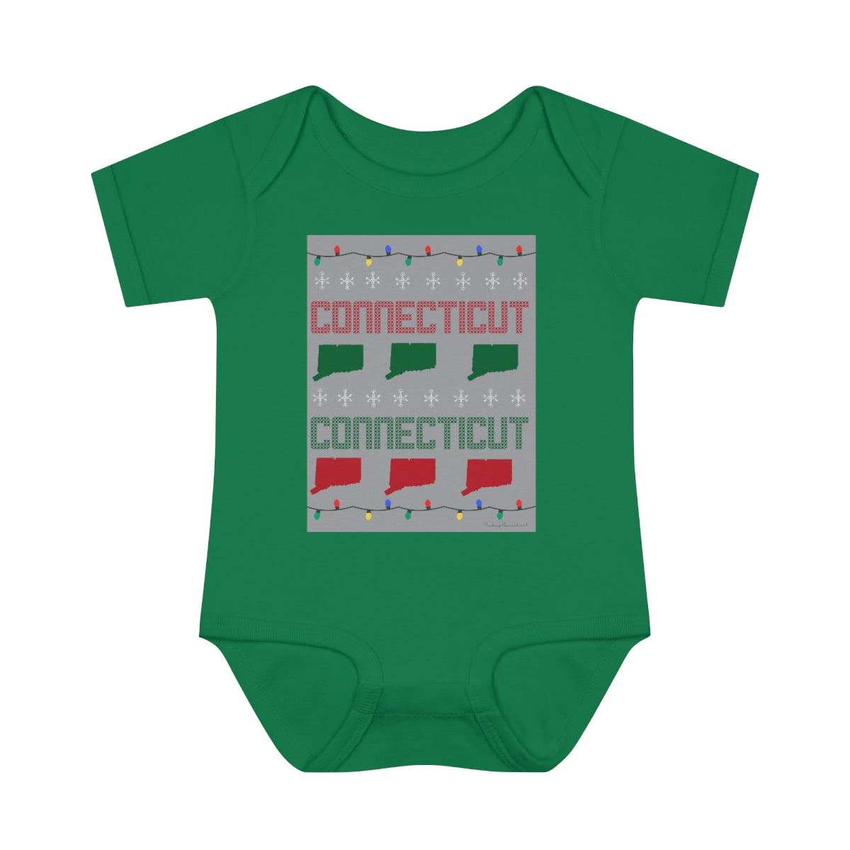 Connecticut Ugly Holiday Infant Baby Rib Bodysuit