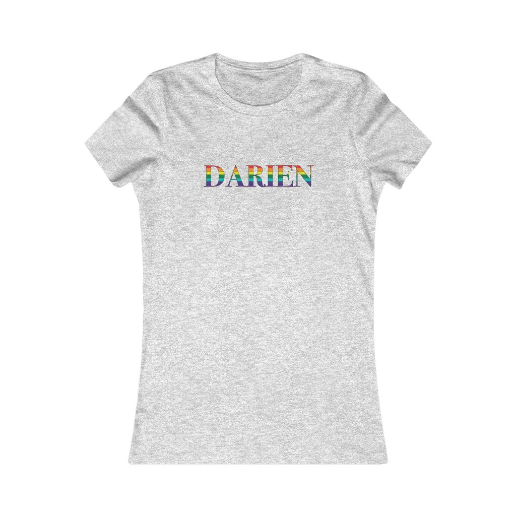 darien ct rainbow pride womens tee shirt