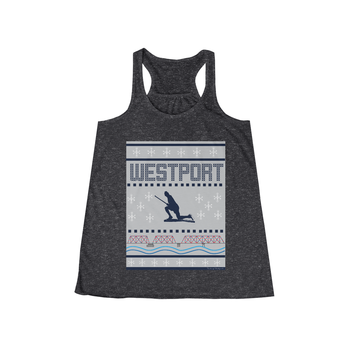 westport ct / connecticut ugly christmas sweater womens tank top 