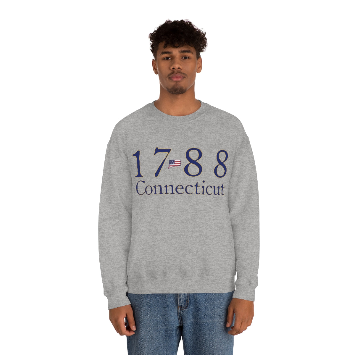 1788 Connecticut American Flag Unisex Heavy Blend™ Crewneck Sweatshirt