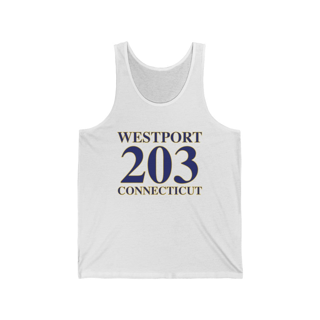 Westport 203 Connecticut Unisex Jersey Tank 