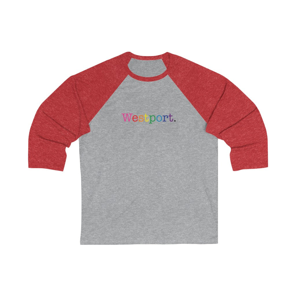 Westport. Pride Unisex 3\4 Sleeve Baseball Tee