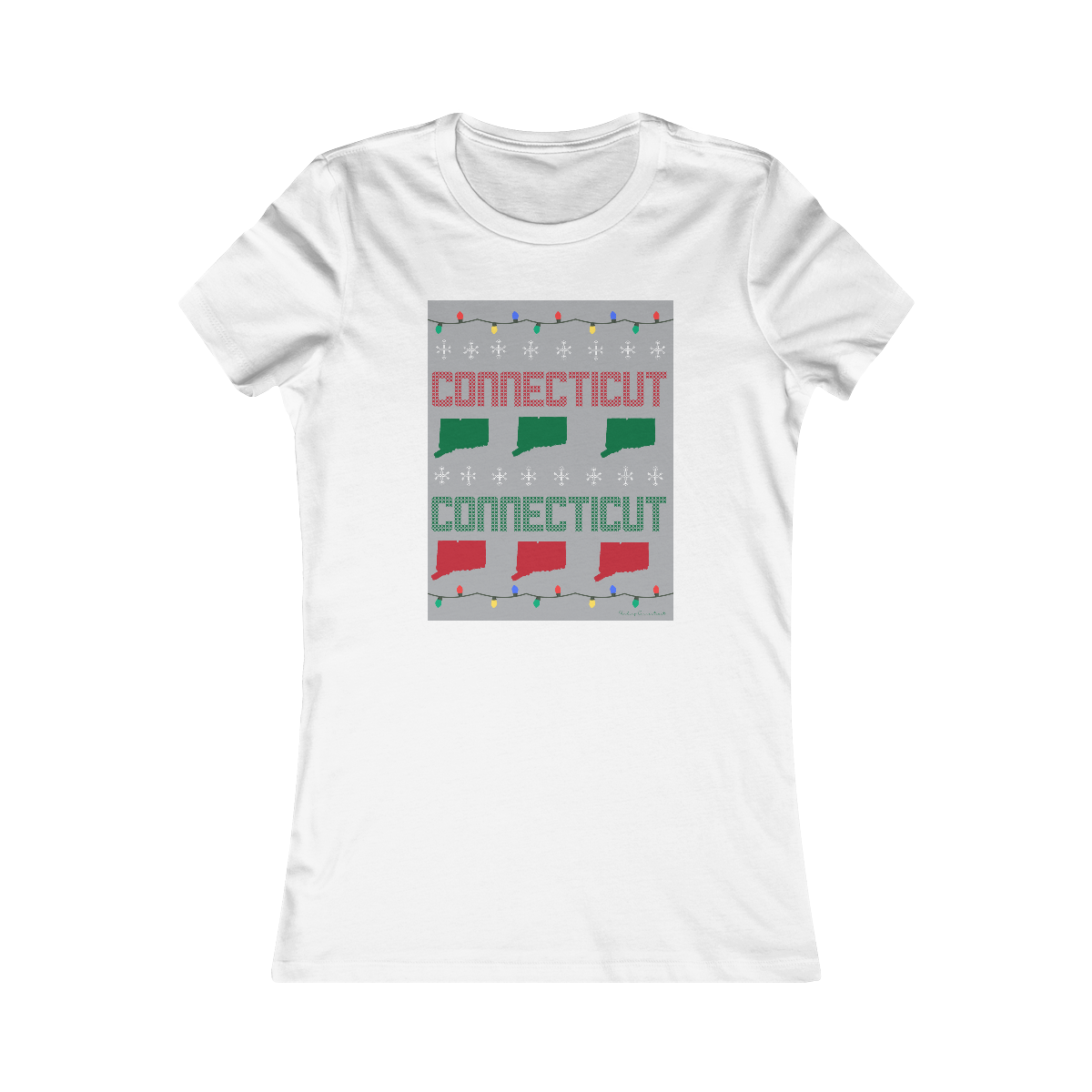 connecticut ugly holiday tee shirt womens 