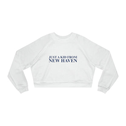 Just a kid from New Haven Women's Cropped Fleece Pullover 