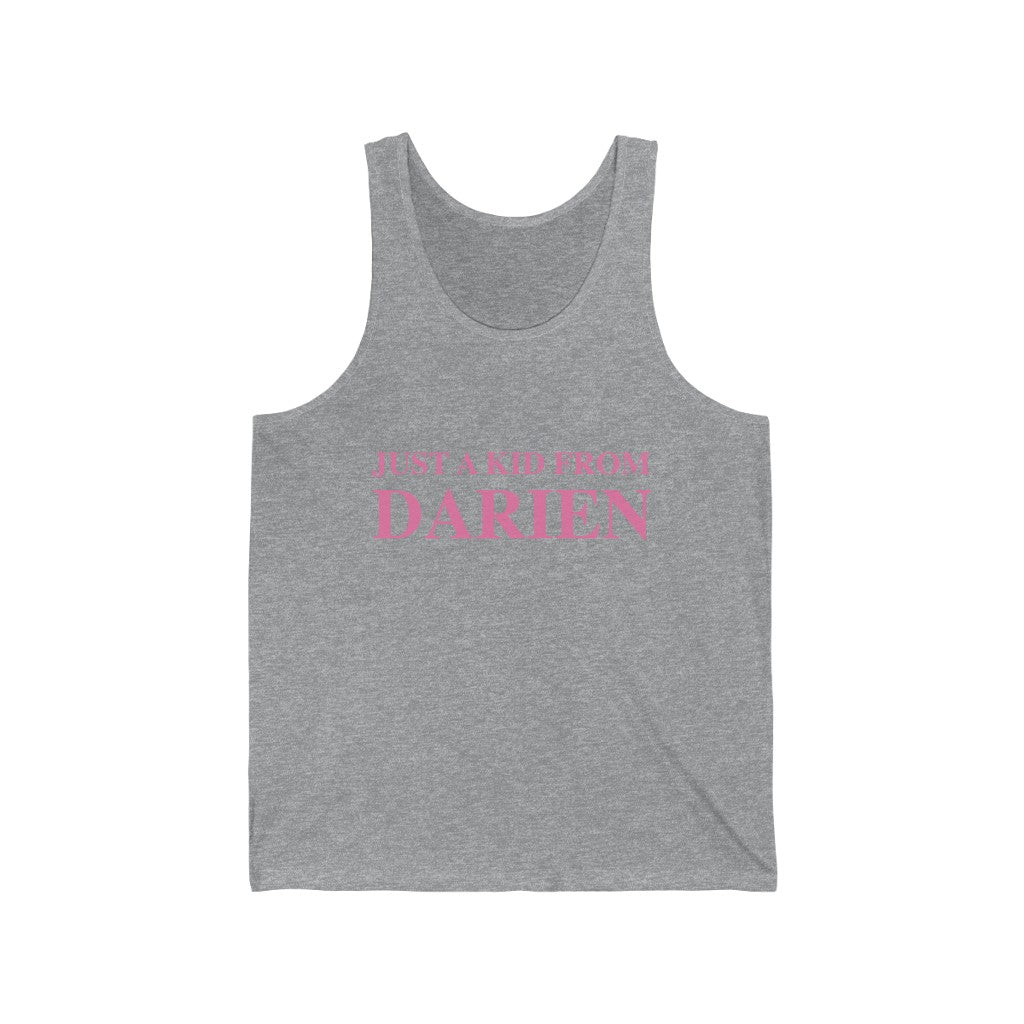 Just a kid from Darien Unisex Jersey Tank