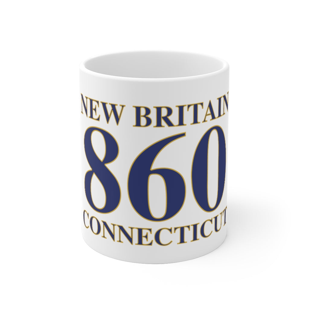 New Britain 860 Connecticut White Ceramic Mug