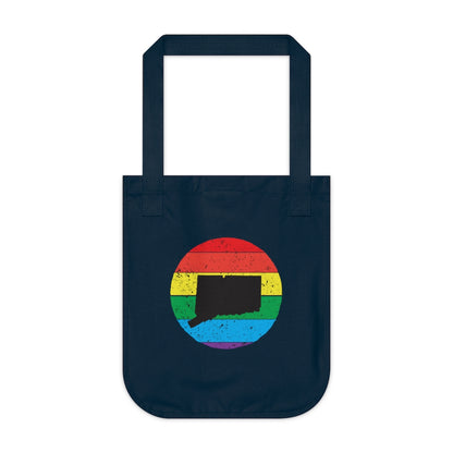 Connecticut Rainbow Organic Canvas Tote Bag